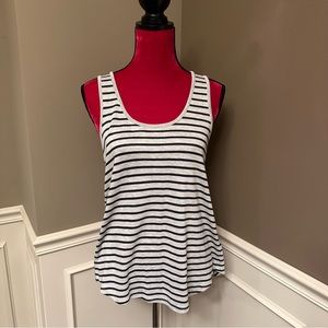 VINCE Gray Striped Tank Top